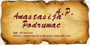 Anastasija Podrumac vizit kartica